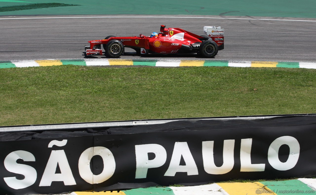 GP BRASILE, 23.11.2012- Prove Libere 2, Fernando Alonso (ESP) Ferrari F2012 