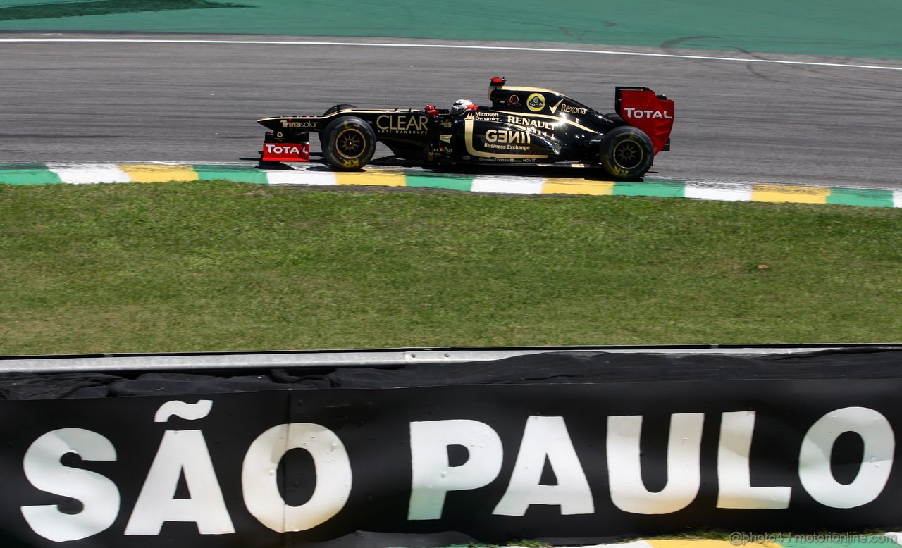 GP BRASILE, 23.11.2012- Prove Libere 2, Kimi Raikkonen (FIN) Lotus F1 Team E20 