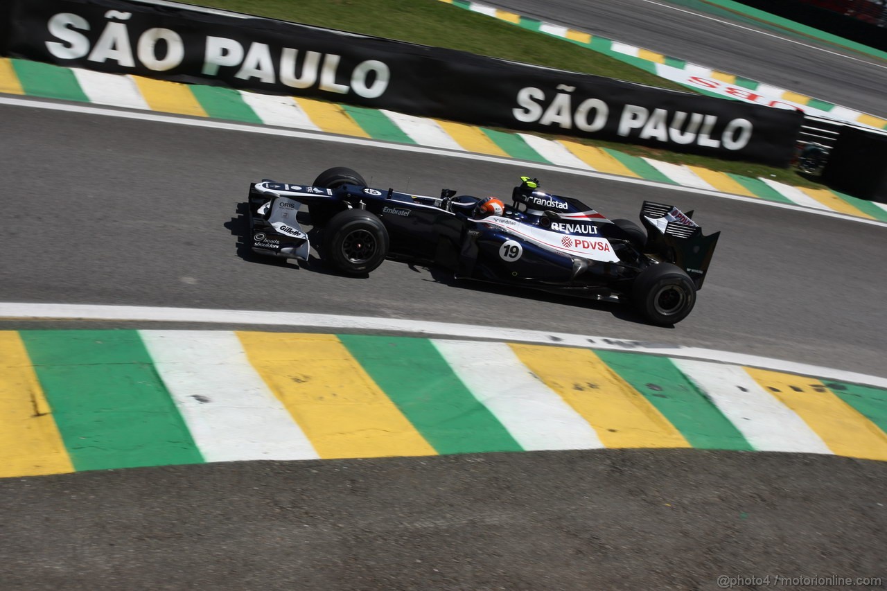GP BRASILE, 23.11.2012- Prove Libere 2,Bruno Senna (BRA) Williams F1 Team FW34 