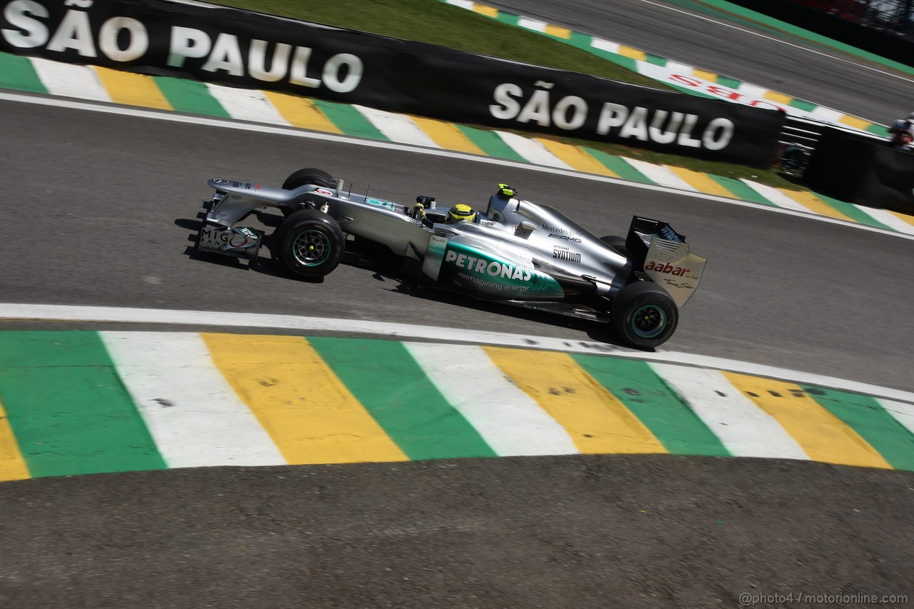 GP BRASILE, 23.11.2012- Prove Libere 2, Nico Rosberg (GER) Mercedes AMG F1 W03 