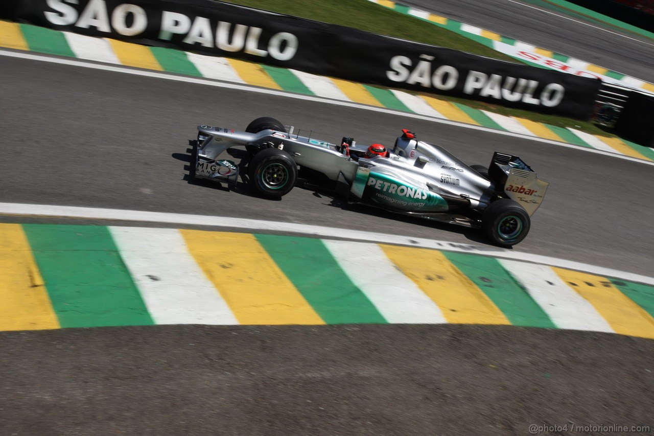 GP BRASILE, 23.11.2012- Prove Libere 2, Michael Schumacher (GER) Mercedes AMG F1 W03 