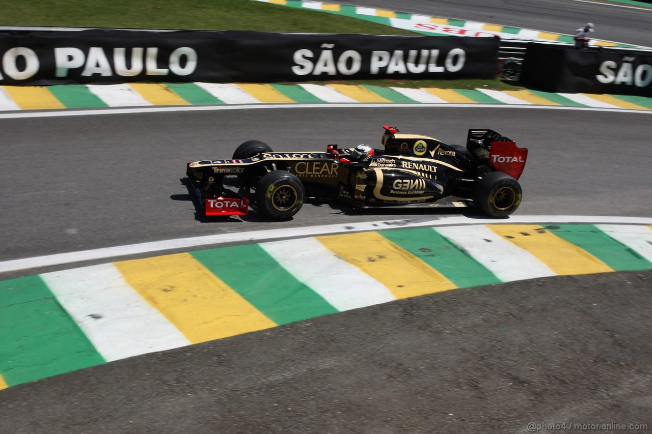 GP BRASILE, 23.11.2012- Prove Libere 2, Kimi Raikkonen (FIN) Lotus F1 Team E20 