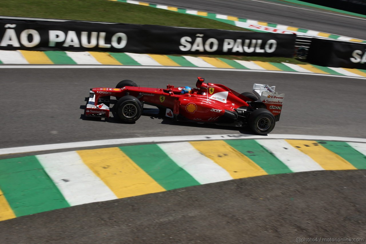 GP BRASILE, 23.11.2012- Prove Libere 2, Fernando Alonso (ESP) Ferrari F2012 