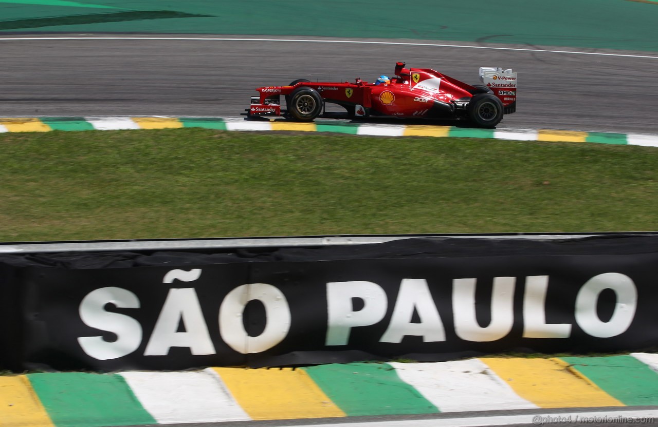 GP BRASILE, 23.11.2012- Prove Libere 2, Fernando Alonso (ESP) Ferrari F2012 