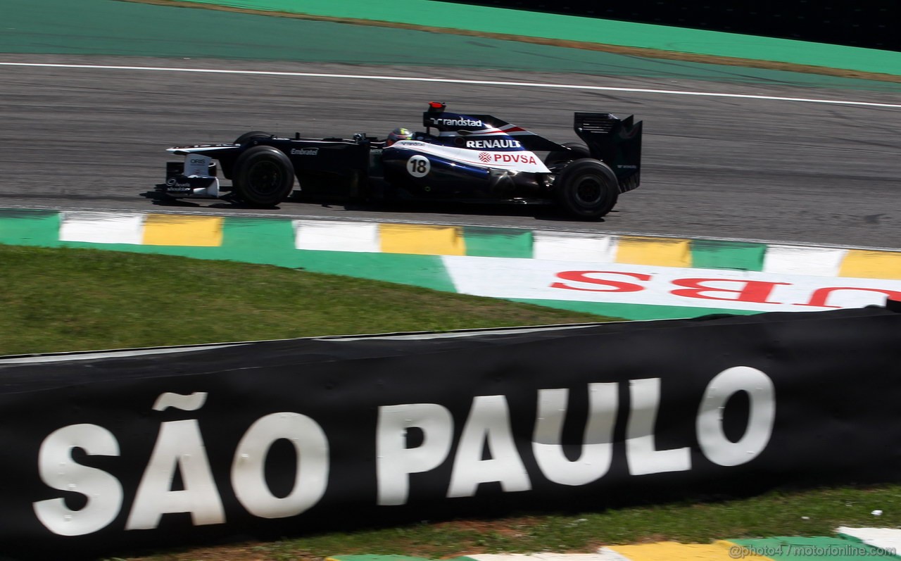 GP BRASILE, 23.11.2012- Prove Libere 2, Pastor Maldonado (VEN) Williams F1 Team FW34 
