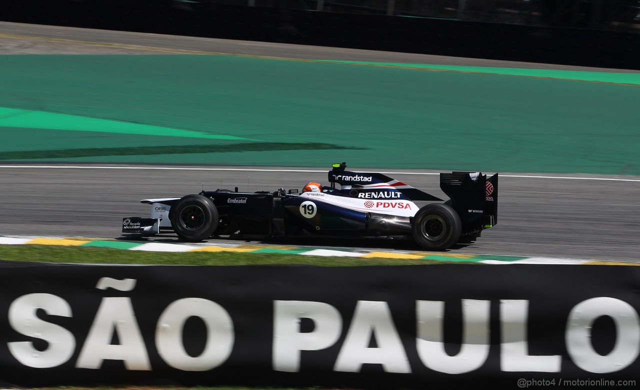 GP BRASILE, 23.11.2012- Prove Libere 2, Bruno Senna (BRA) Williams F1 Team FW34 