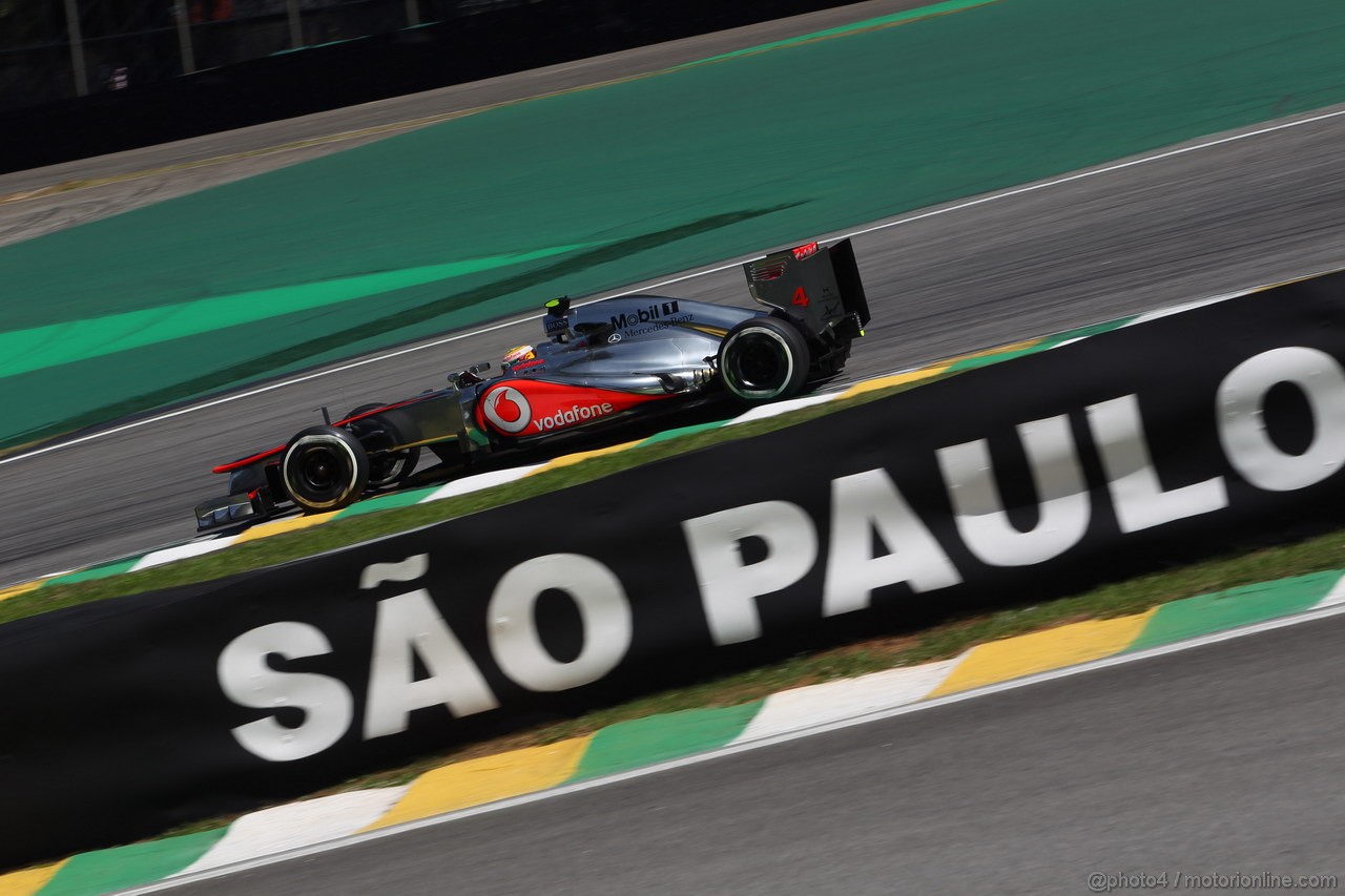 GP BRASILE, 23.11.2012- Prove Libere 2, Lewis Hamilton (GBR) McLaren Mercedes MP4-27 