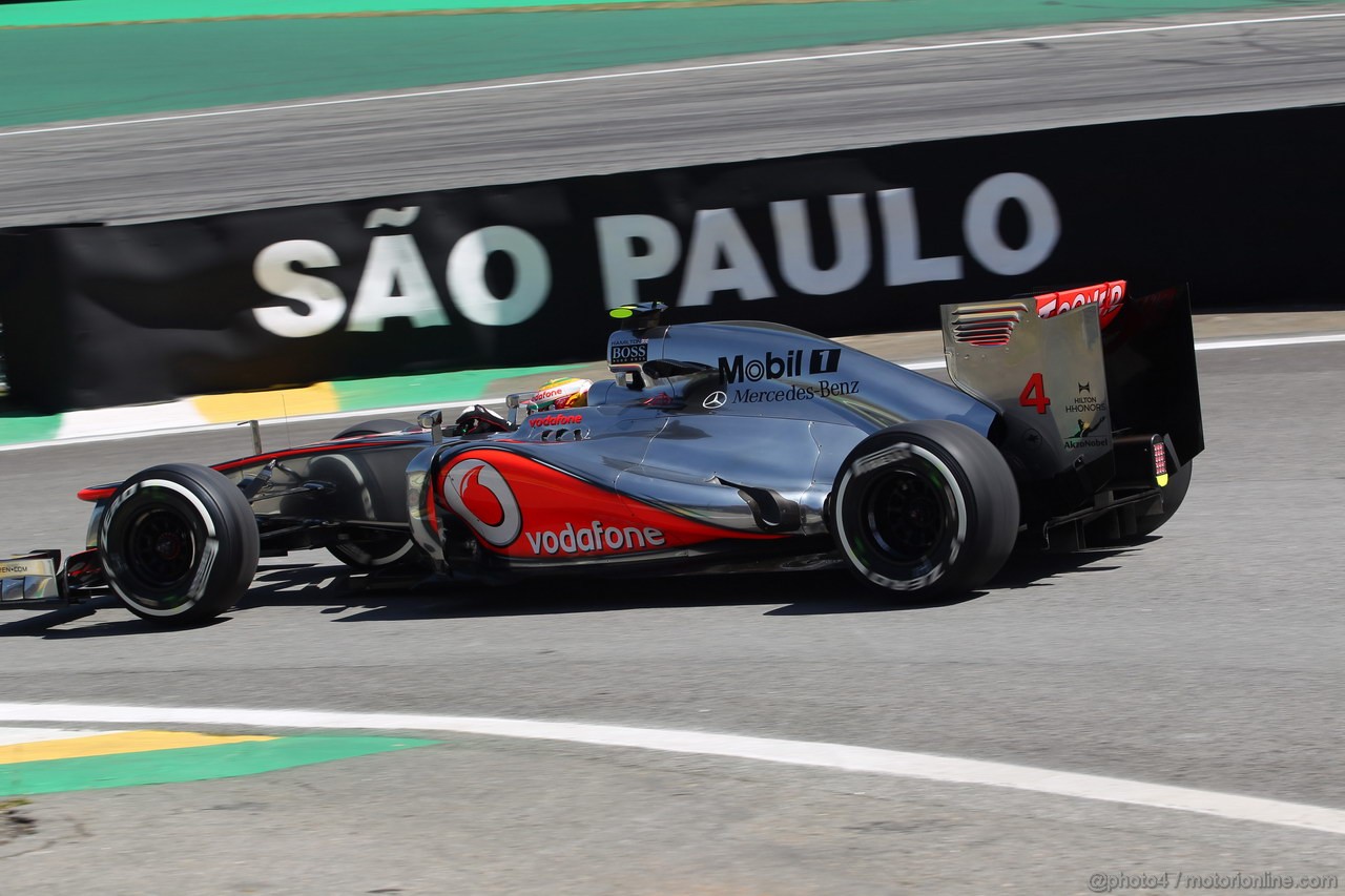 GP BRASILE, 23.11.2012- Prove Libere 2, Lewis Hamilton (GBR) McLaren Mercedes MP4-27 
