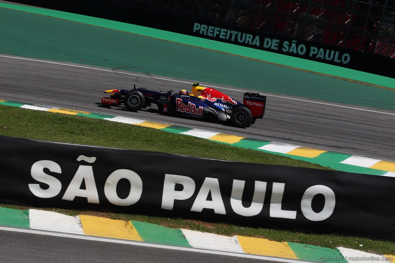GP BRASILE, 23.11.2012- Prove Libere 2, Mark Webber (AUS) Red Bull Racing RB8 