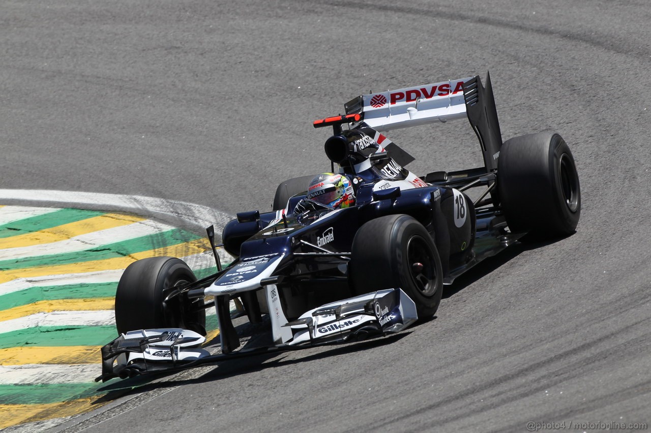 GP BRASILE, 23.11.2012- Prove Libere 2, Pastor Maldonado (VEN) Williams F1 Team FW34 