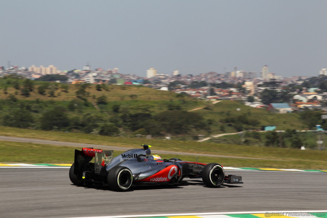 GP BRASILE, 23.11.2012- Prove Libere 2, Lewis Hamilton (GBR) McLaren Mercedes MP4-27 
