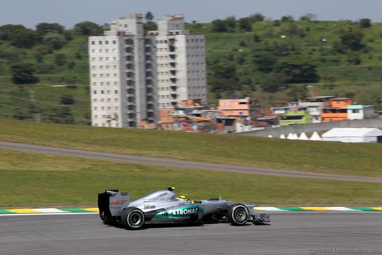 GP BRASILE, 23.11.2012- Prove Libere 2, Nico Rosberg (GER) Mercedes AMG F1 W03 