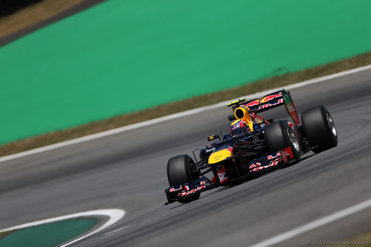 GP BRASILE, 23.11.2012- Prove Libere 2, Mark Webber (AUS) Red Bull Racing RB8 