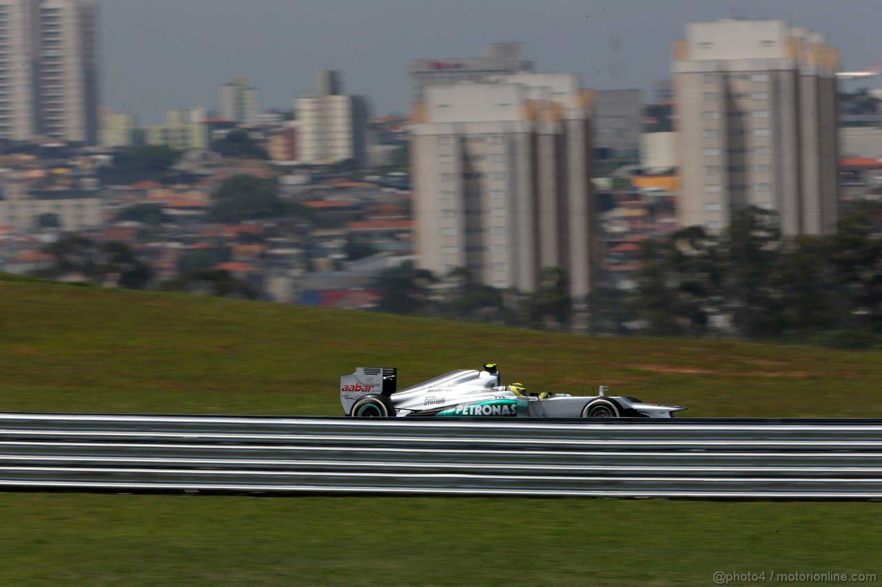 GP BRASILE, 23.11.2012- Prove Libere 2, Nico Rosberg (GER) Mercedes AMG F1 W03 