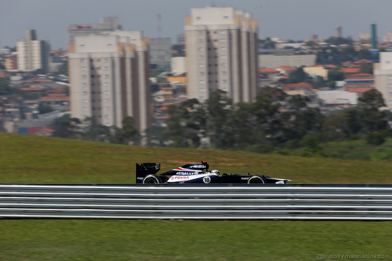 GP BRASILE, 23.11.2012- Prove Libere 2, Pastor Maldonado (VEN) Williams F1 Team FW34 
