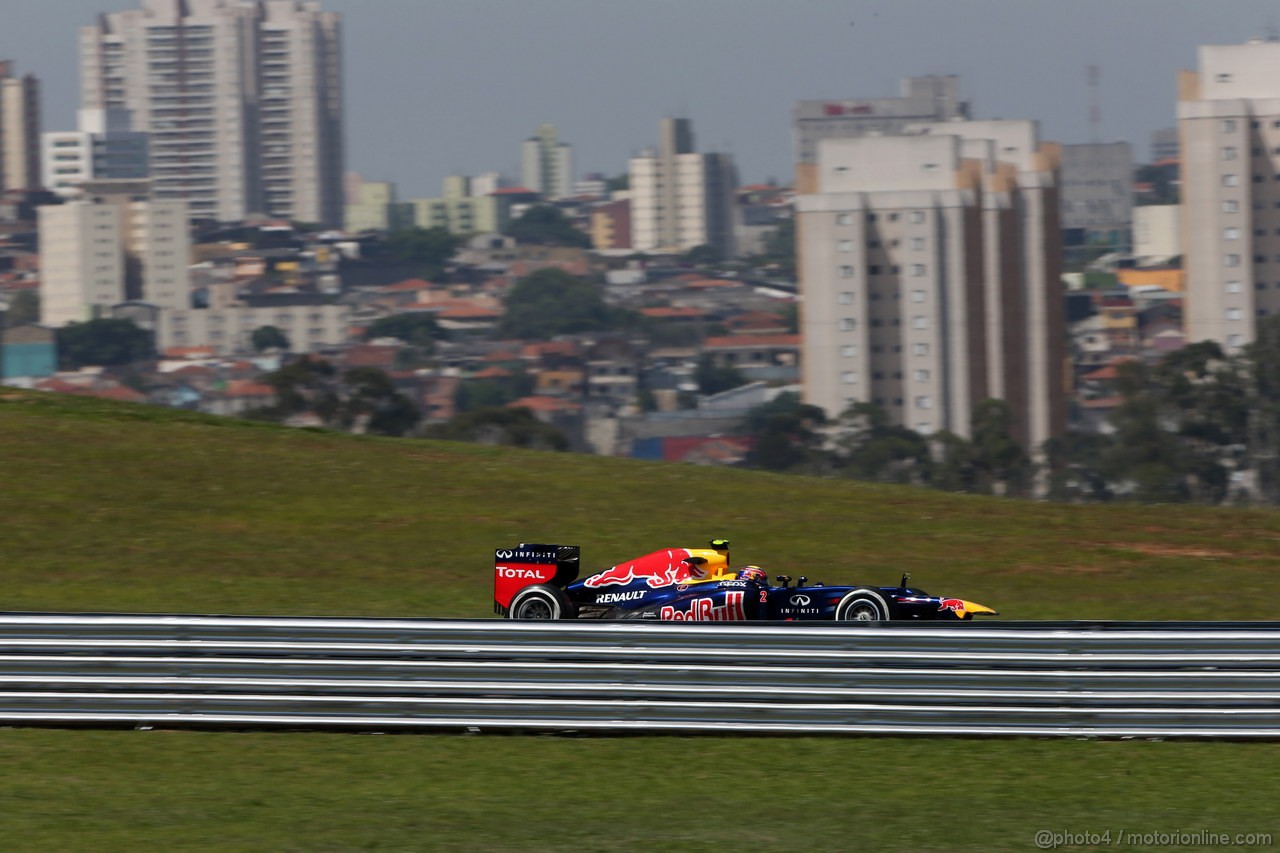 GP BRASILE, 23.11.2012- Prove Libere 2, Mark Webber (AUS) Red Bull Racing RB8 