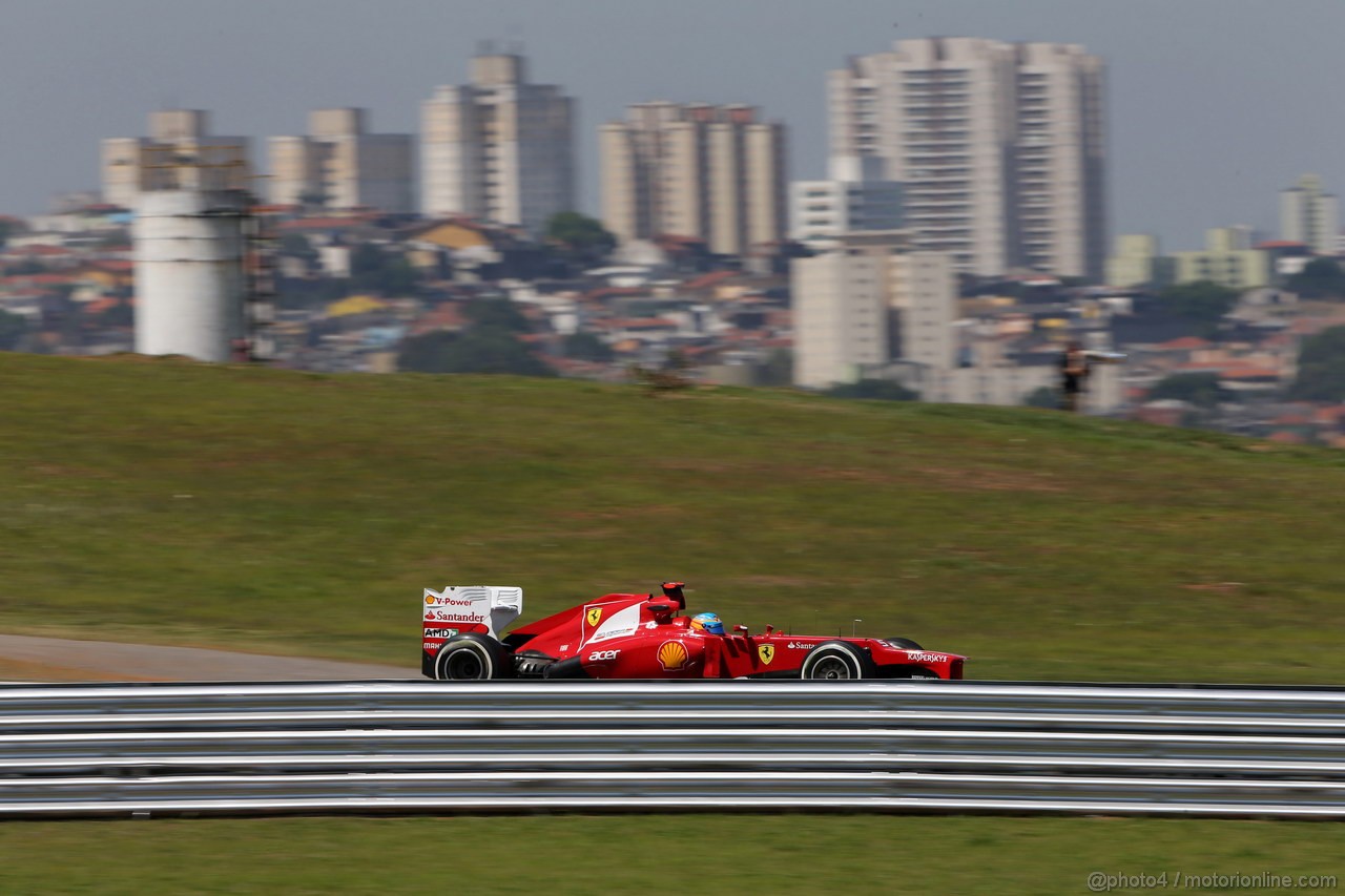 GP BRASILE, 23.11.2012- Prove Libere 2, Fernando Alonso (ESP) Ferrari F2012 