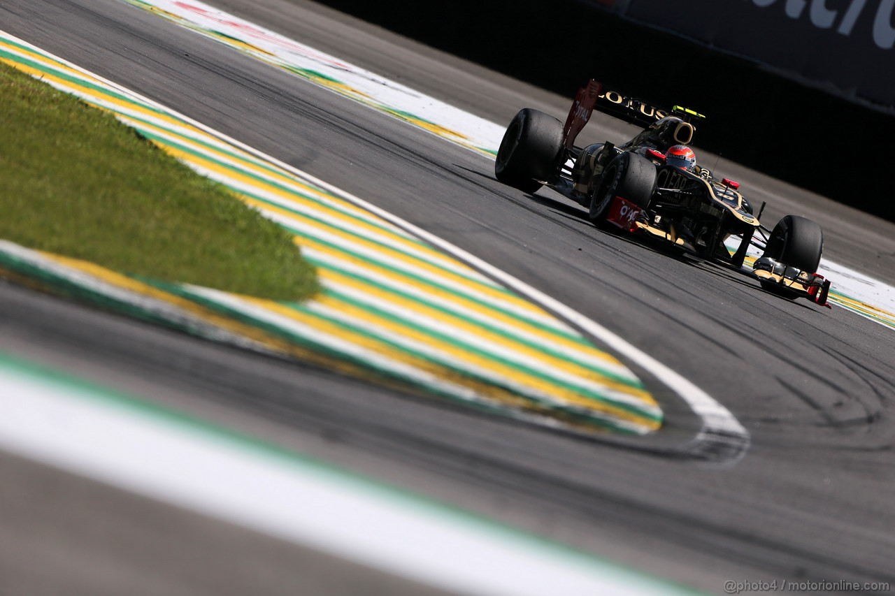 GP BRASILE, 23.11.2012- Prove Libere 2, Romain Grosjean (FRA) Lotus F1 Team E20 