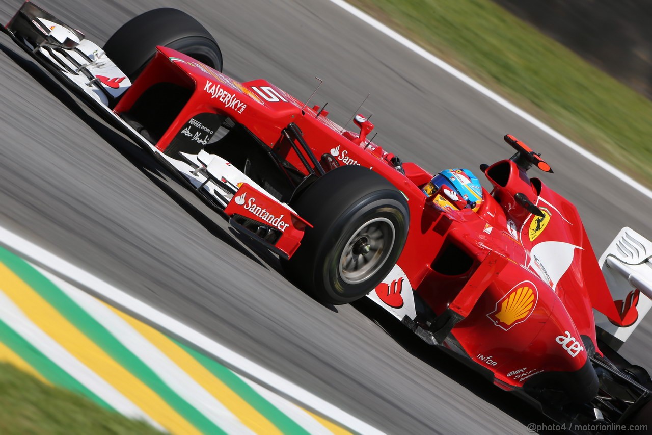 GP BRASILE, 23.11.2012- Prove Libere 2, Fernando Alonso (ESP) Ferrari F2012 