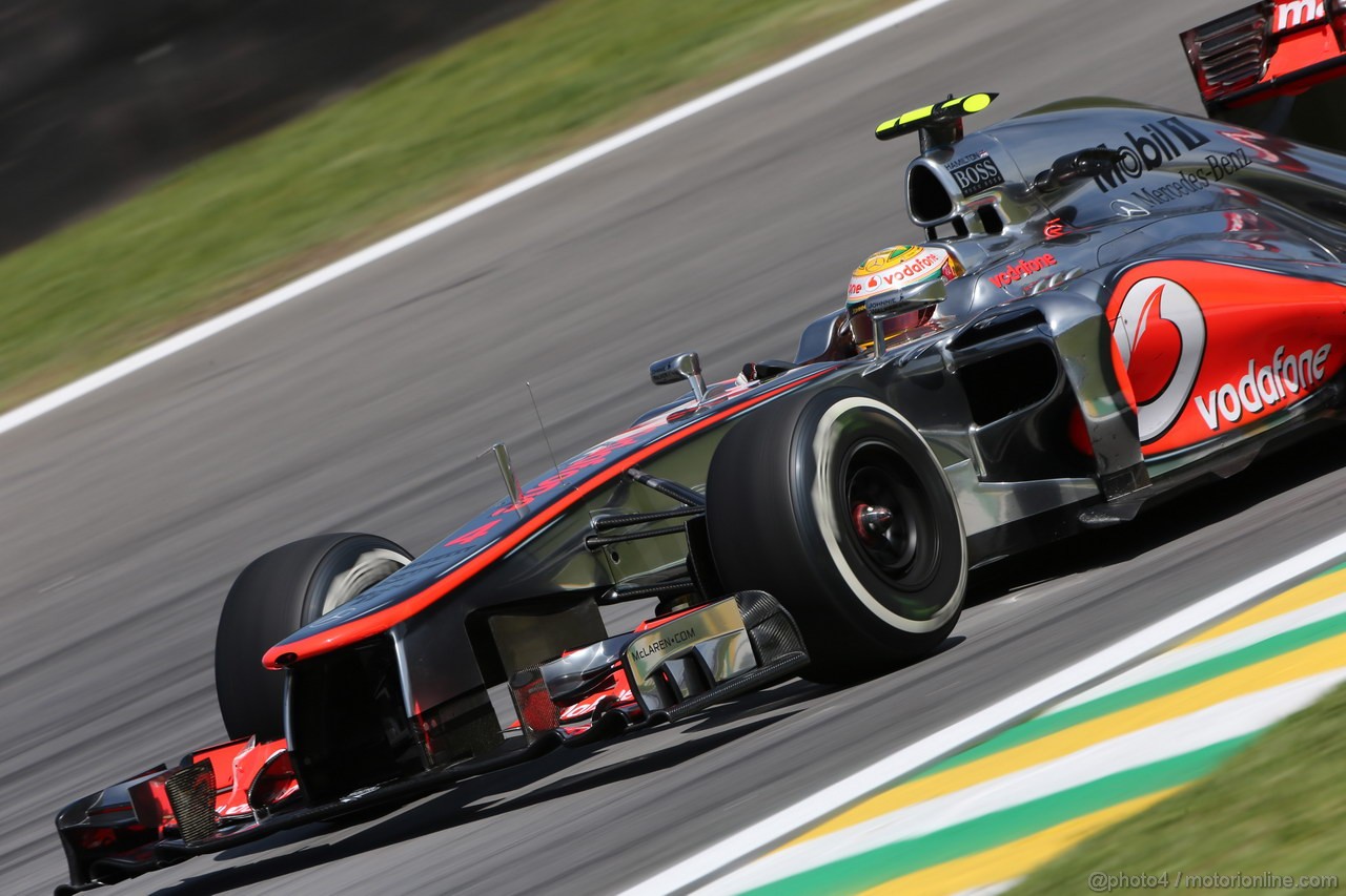 GP BRASILE, 23.11.2012- Prove Libere 2, Lewis Hamilton (GBR) McLaren Mercedes MP4-27 