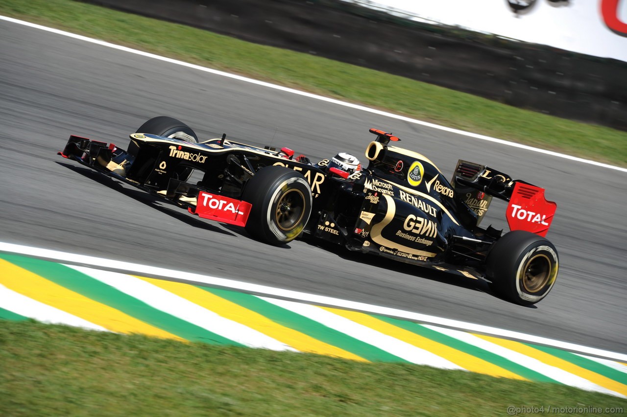 GP BRASILE, 23.11.2012- Prove Libere 2, Kimi Raikkonen (FIN) Lotus F1 Team E20 