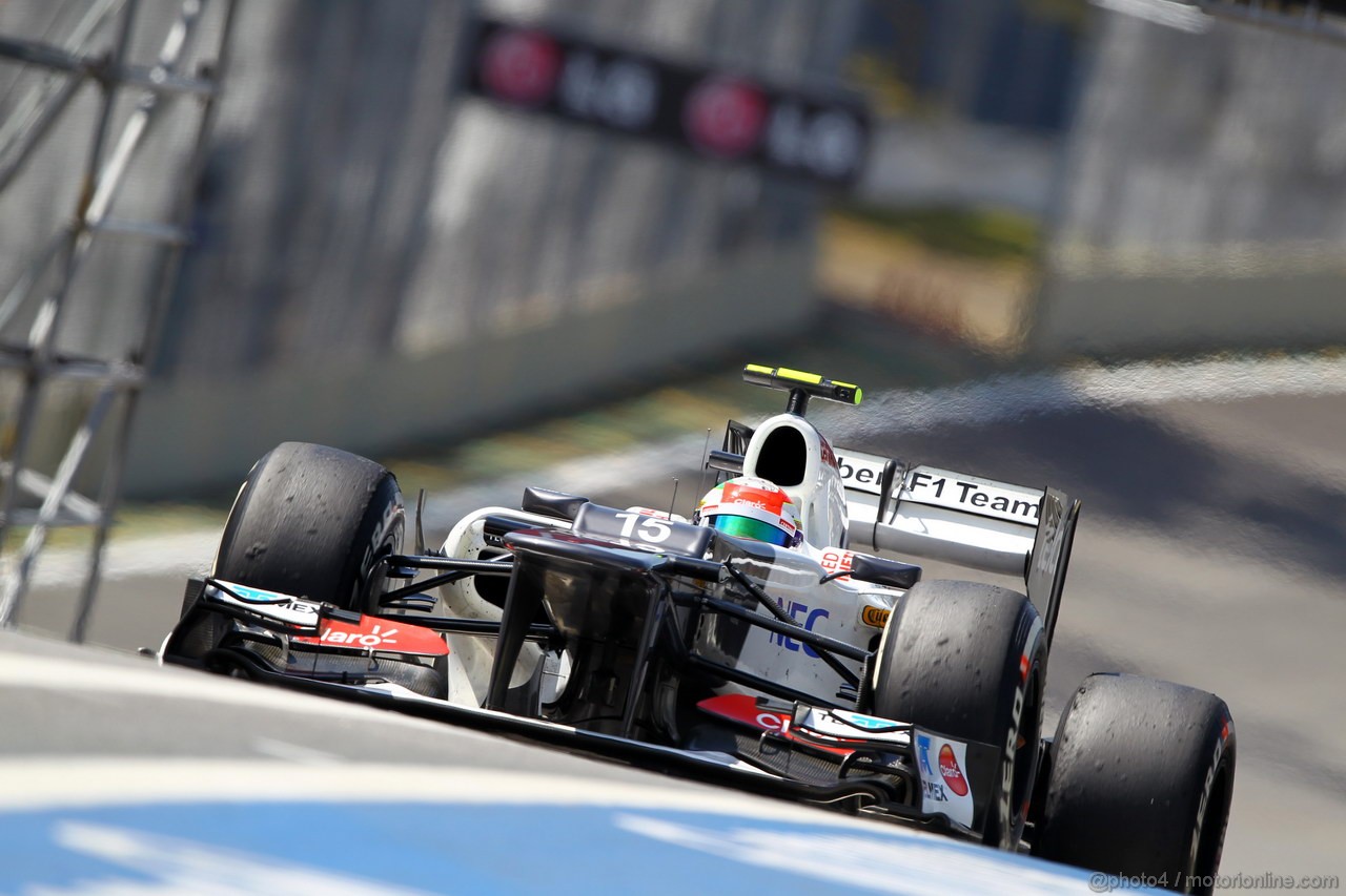 GP BRASILE, 23.11.2012- Prove Libere 2,Sergio Prez (MEX) Sauber F1 Team C31 