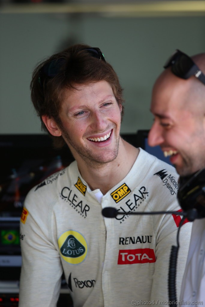 GP BRASILE, 23.11.2012- Prove Libere 2, Romain Grosjean (FRA) Lotus F1 Team E20