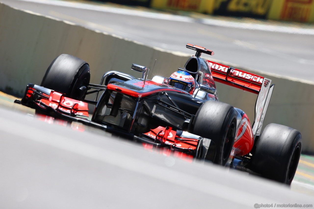 GP BRASILE, 23.11.2012- Prove Libere 2, Jenson Button (GBR) McLaren Mercedes MP4-27 