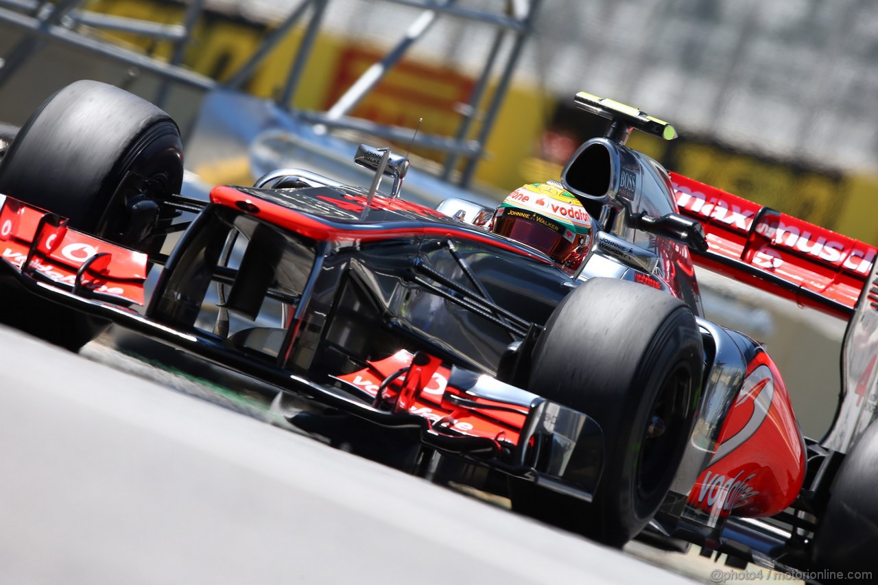 GP BRASILE, 23.11.2012- Prove Libere 2, Lewis Hamilton (GBR) McLaren Mercedes MP4-27 