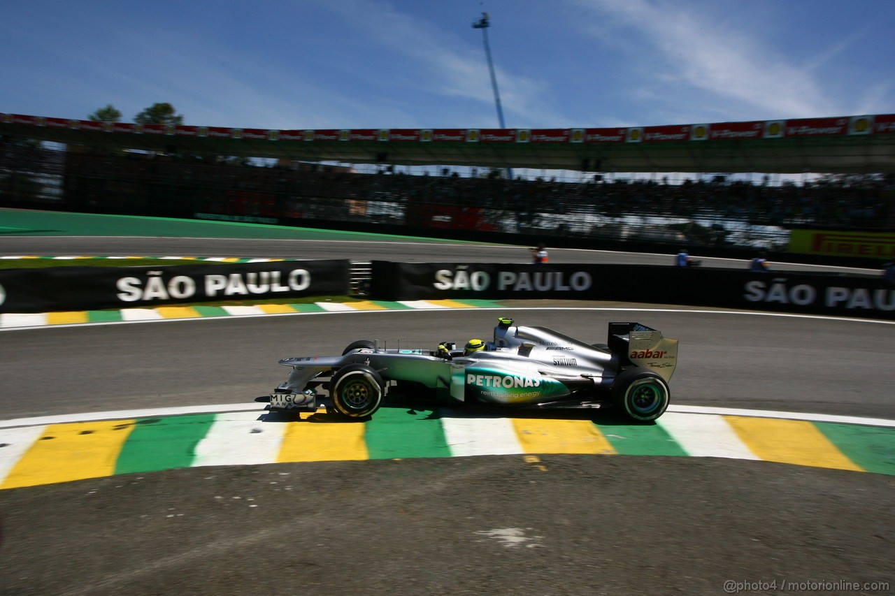 GP BRASILE, 23.11.2012- Prove Libere 2, Nico Rosberg (GER) Mercedes AMG F1 W03 