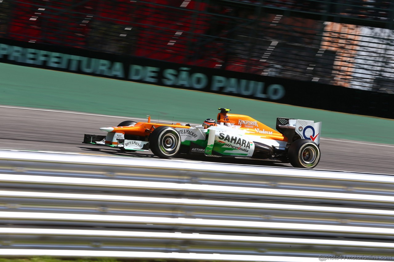 GP BRASILE, 23.11.2012- Prove Libere 2, Nico Hulkenberg (GER) Sahara Force India F1 Team VJM05 