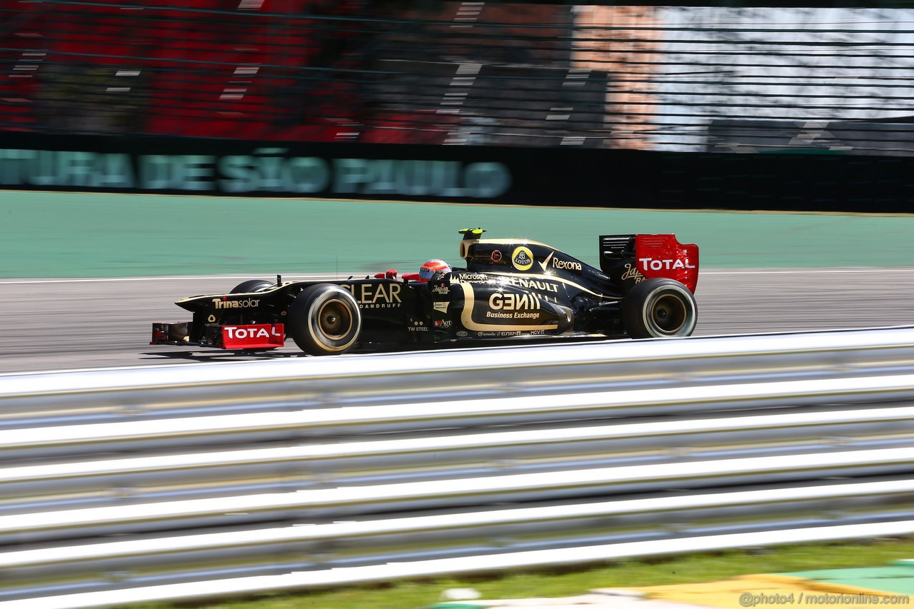 GP BRASILE, 23.11.2012- Prove Libere 2, Romain Grosjean (FRA) Lotus F1 Team E20 