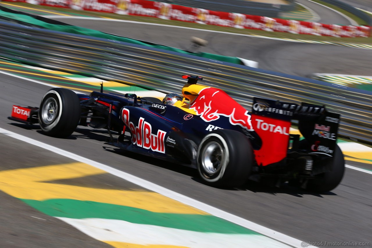 GP BRASILE, 23.11.2012- Prove Libere 2,Sebastian Vettel (GER) Red Bull Racing RB8 
