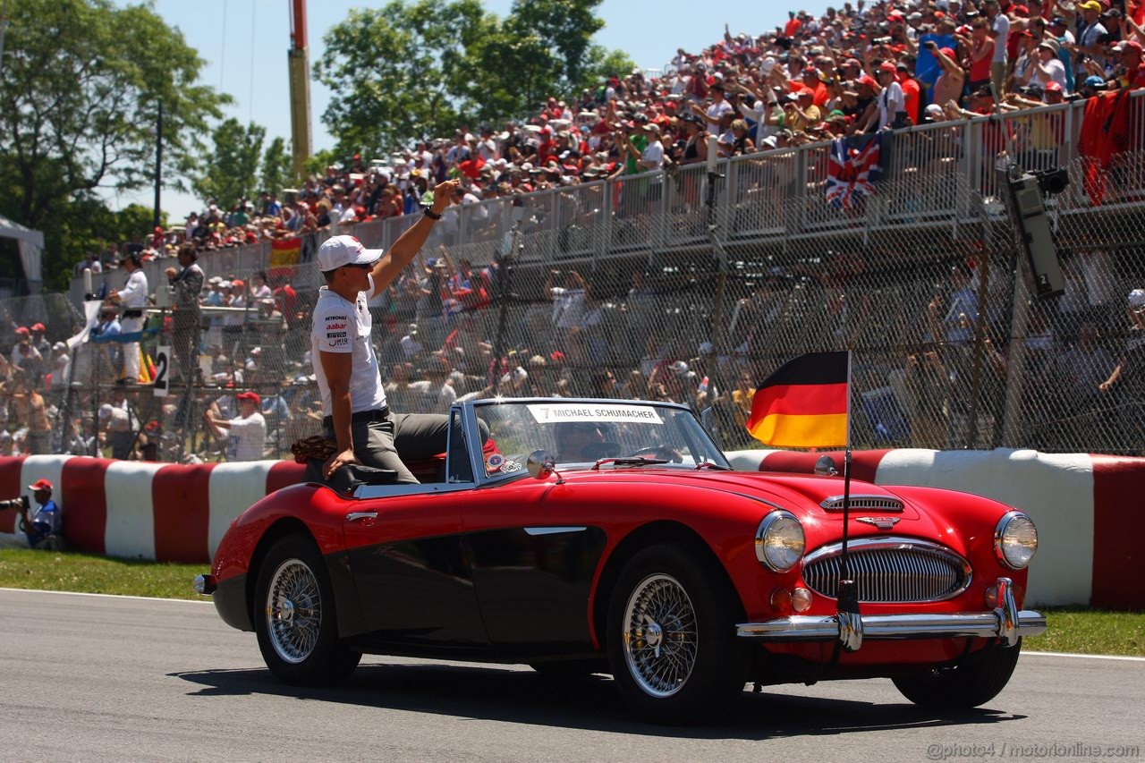 GP CANADA, 10.06.2012- Michael Schumacher (GER) Mercedes AMG F1 W03 at drivers parade  