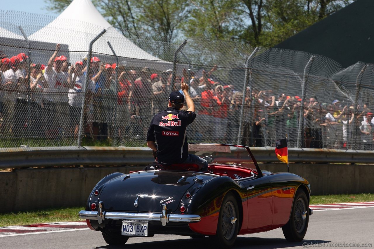 GP CANADA, 10.06.2012- Sebastian Vettel (GER) Red Bull Racing RB8 at drivers parade  