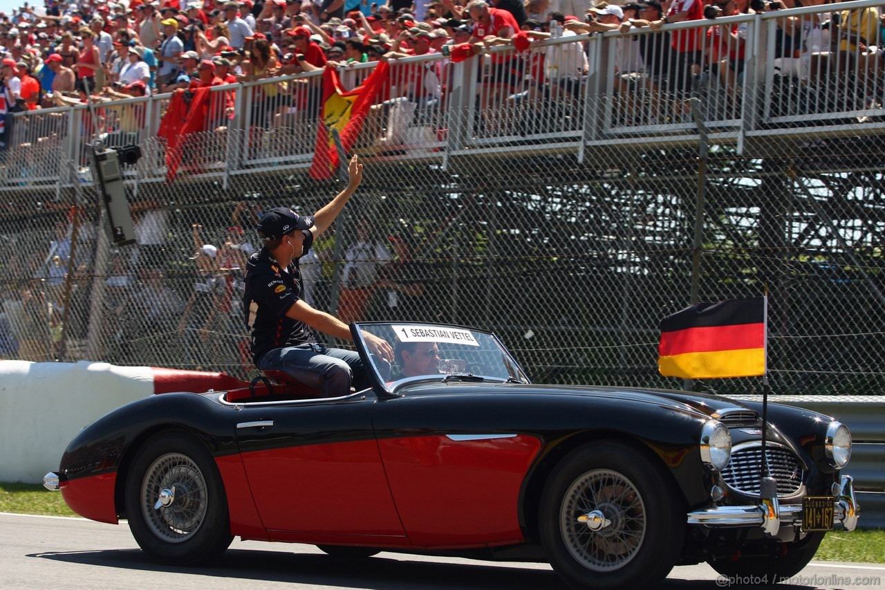 GP CANADA, 10.06.2012- Sebastian Vettel (GER) Red Bull Racing RB8 at drivers parade