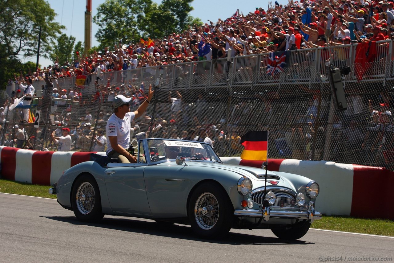 GP CANADA, 10.06.2012- Nico Rosberg (GER) Mercedes AMG F1 W03 at drivers parade  