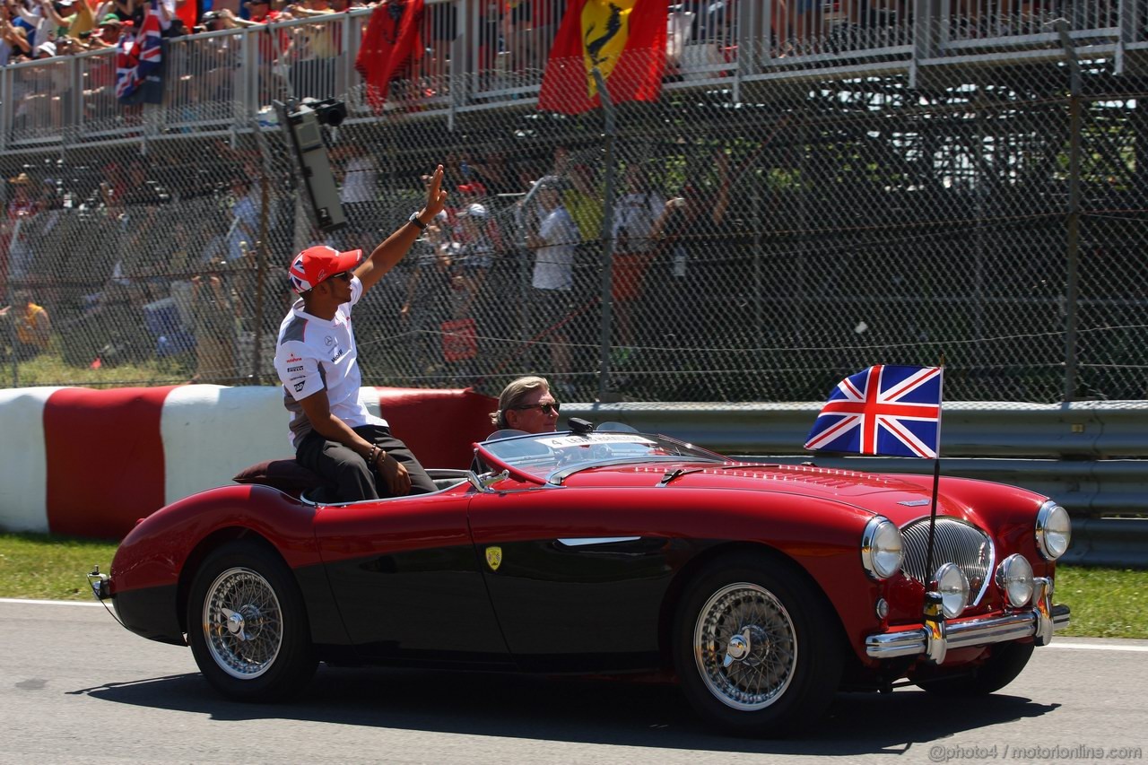 GP CANADA, 10.06.2012- Lewis Hamilton (GBR) McLaren Mercedes MP4-27 at drivers parade  