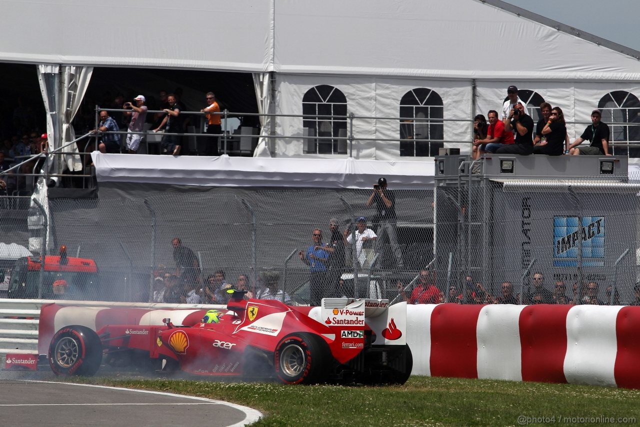 GP CANADA, 10.06.2012- Gara, Felipe Massa (BRA) Ferrari F2012 spins