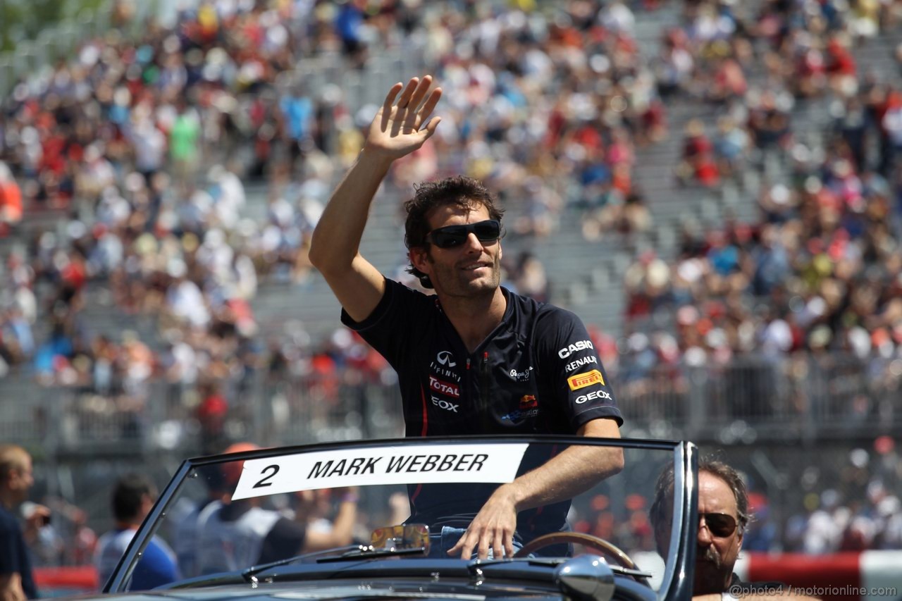 GP CANADA, 10.06.2012- Mark Webber (AUS) Red Bull Racing RB8 