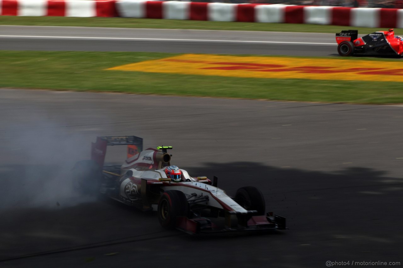 GP CANADA, 10.06.2012- Gara, Narain Karthikeyan (IND) HRT Formula 1 Team F112 spins