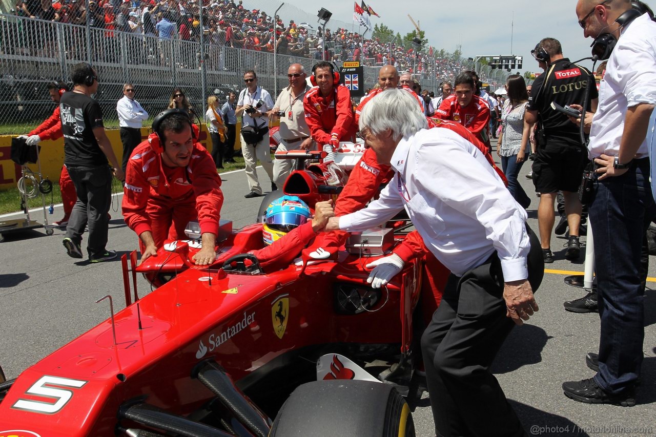 GP CANADA, 10.06.2012- Gara, Fernando Alonso (ESP) Ferrari F2012 e Bernie Ecclestone (GBR), President e CEO of Formula One Management  