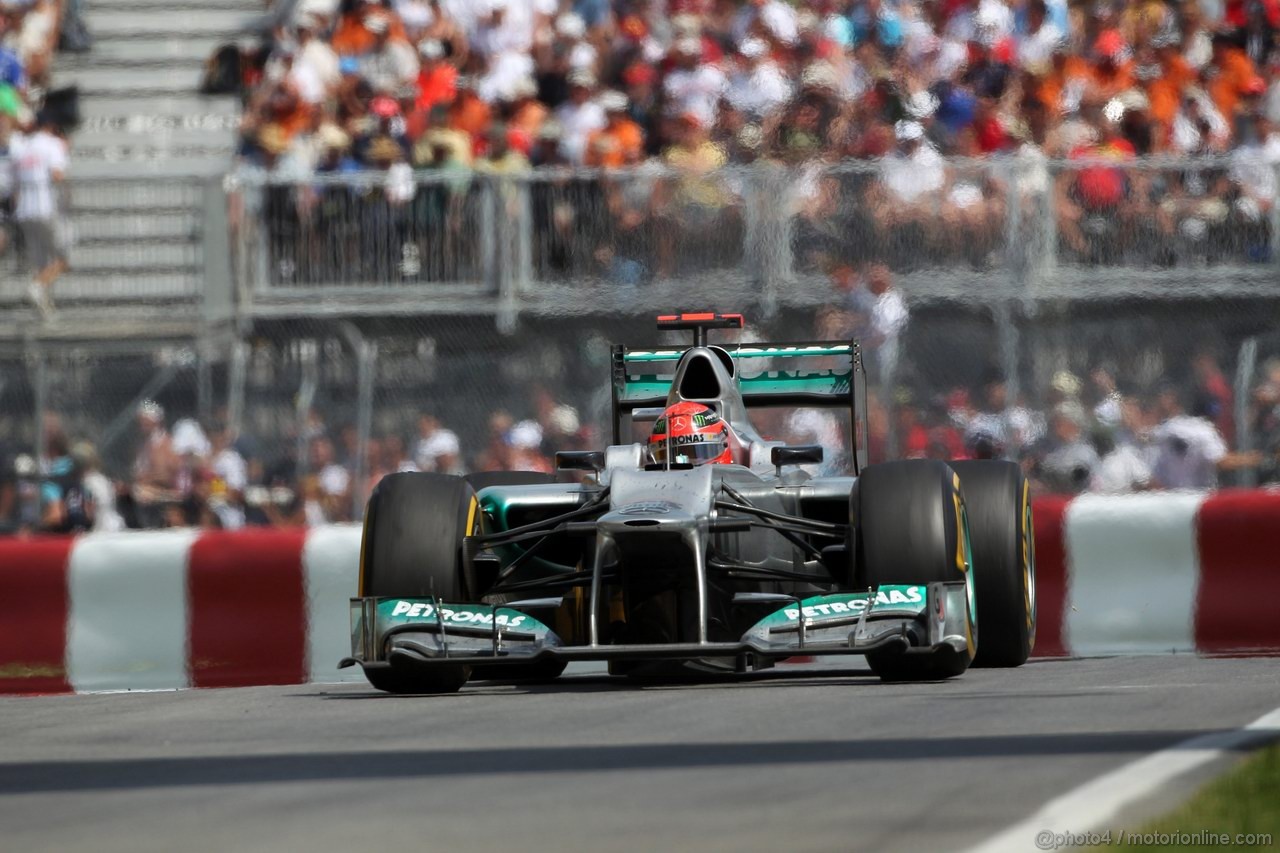 GP CANADA, 10.06.2012- Gara, Michael Schumacher (GER) Mercedes AMG F1 W03 