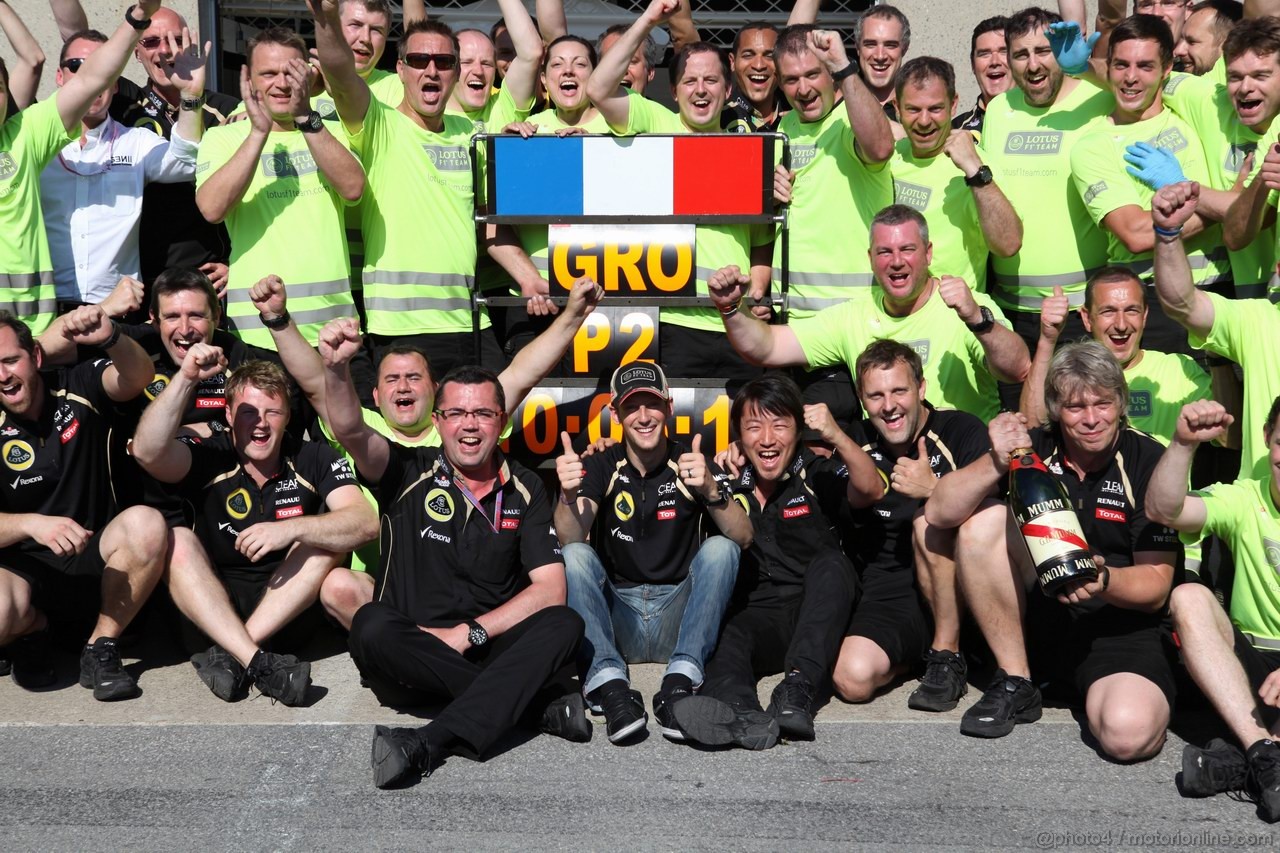 GP CANADA, 10.06.2012- Gara, Festeggiamenti, Romain Grosjean (FRA) Lotus F1 Team E20 secondo 