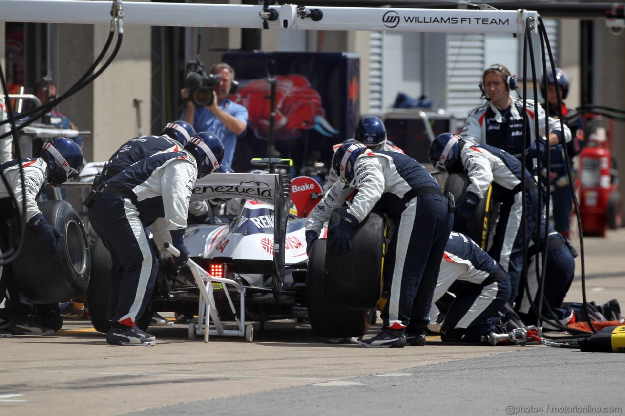 GP CANADA, 10.06.2012- Gara, Pit Stop, Bruno Senna (BRA) Williams F1 Team FW34 