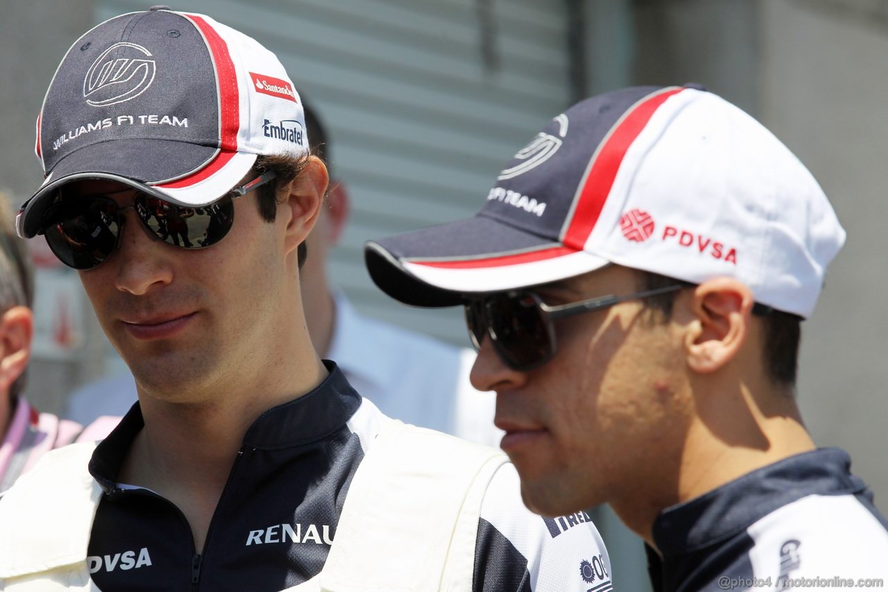 GP CANADA, 10.06.2012- Bruno Senna (BRA) Williams F1 Team FW34 e Pastor Maldonado (VEN) Williams F1 Team FW34 