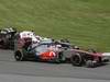 GP CANADA, 10.06.2012- Gara, Jenson Button (GBR) McLaren Mercedes MP4-27 e Kamui Kobayashi (JAP) Sauber F1 Team C31 