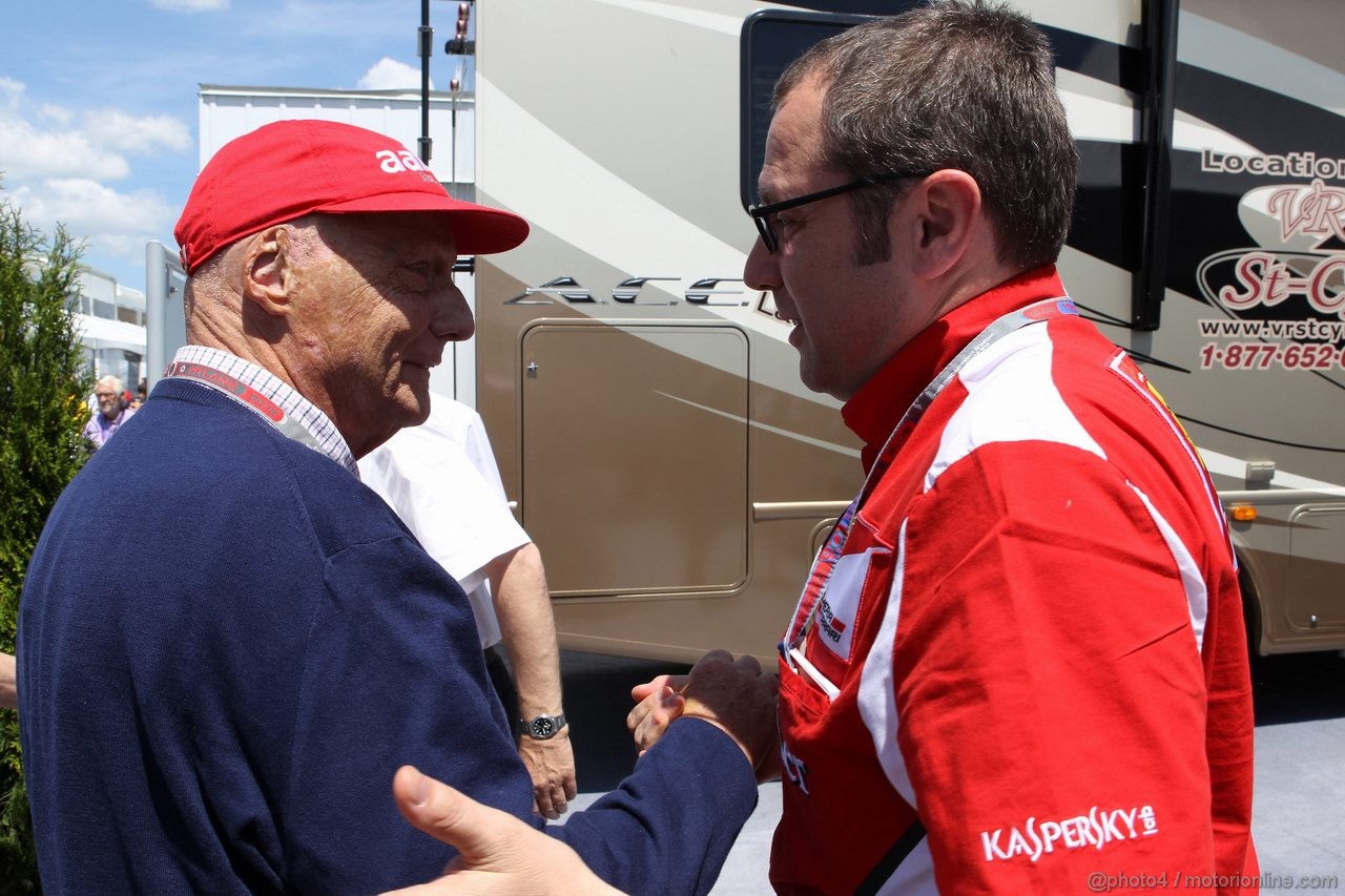 GP CANADA, 09.06.2012- Nikki Lauda (AU) e Stefano Domenicali (ITA), Team Principal 