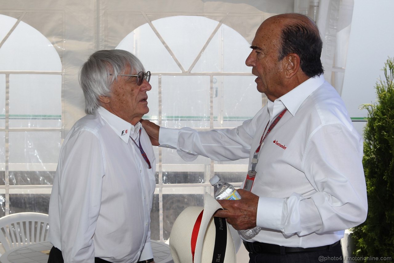 GP CANADA, 09.06.2012- Bernie Ecclestone (GBR), President e CEO of Formula One Management  e Emilio Botin (ESP), Santander Bank President 