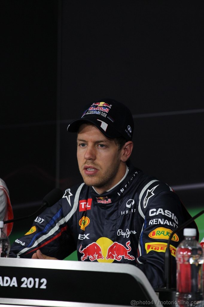 GP CANADA, 09.06.2012- Qualifiche, Conferenza Stampa, Sebastian Vettel (GER) Red Bull Racing RB8 